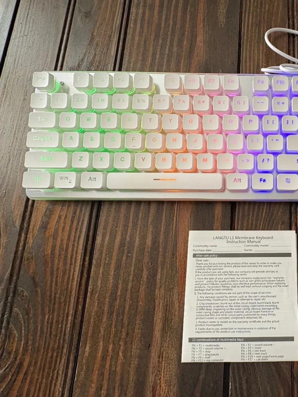 LANGTU Keyboard Lights On or Off USB for MAC and PC